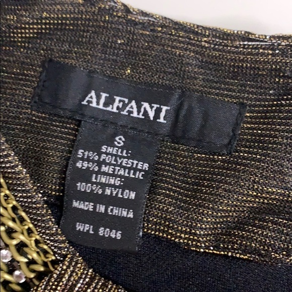 Alfani Embellished Metallic Key hole halter shirt small - Picture 7 of 7